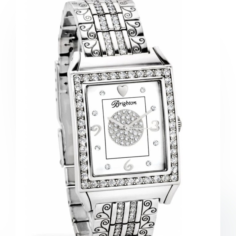 NWT BRIGHTON diamond bar watch in silver